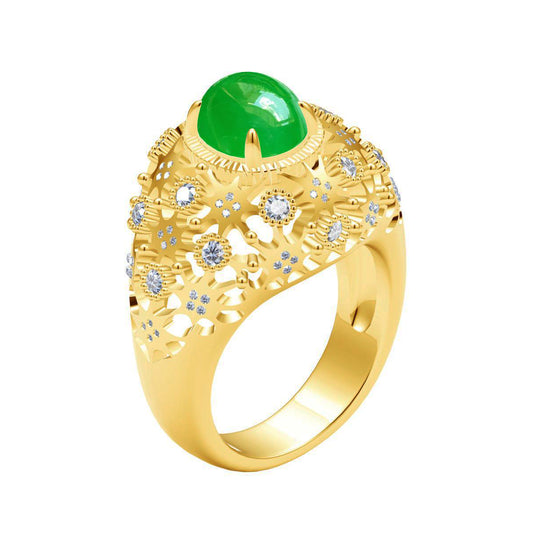 BQLT-RIN266693 Lace Colorful Flower Head Ring