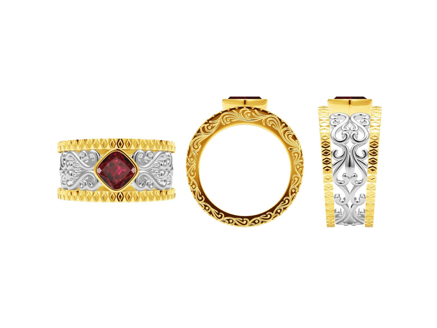 BQLT-JZ423526 bezel-set lace colorful treasure ring halo guest version