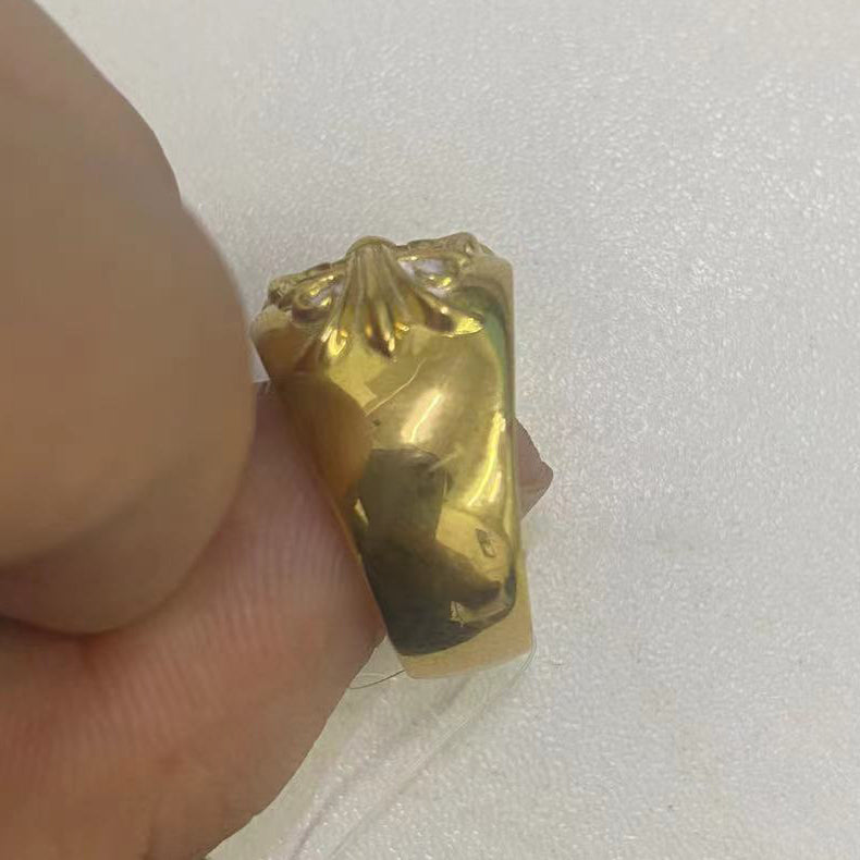 KLX-CH38724客版光金十字架茅花戒指