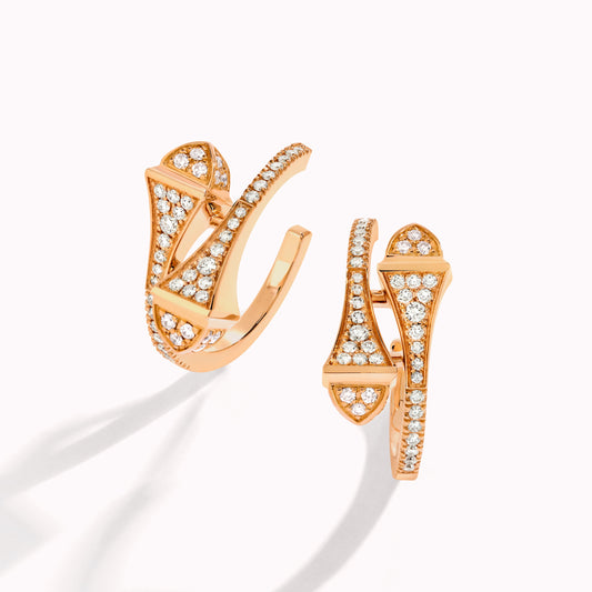 ML-CLEO-E85 full diamond pyramid pyramid earrings