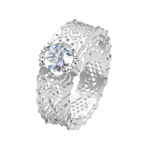 BQLT-RIN527257 four-claw lace ring 0.7ct