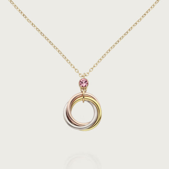 KDY-B7224962 Chinese Valentine's Day pink model 3 colors 3 rings three rings three colors 6 points pendant