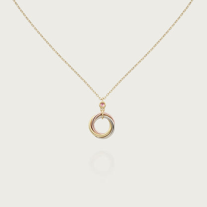 KDY-B7224962 Chinese Valentine's Day pink model 3 colors 3 rings three rings three colors 6 points pendant