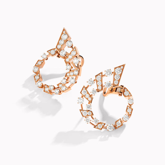 ML-AVEN-E17 slash round diamond spacer rail earrings