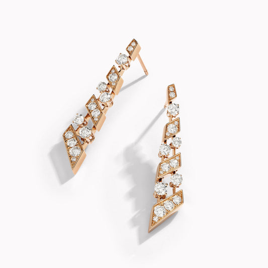 ML-AVEN-E16 slash round diamond spacer rail earrings
