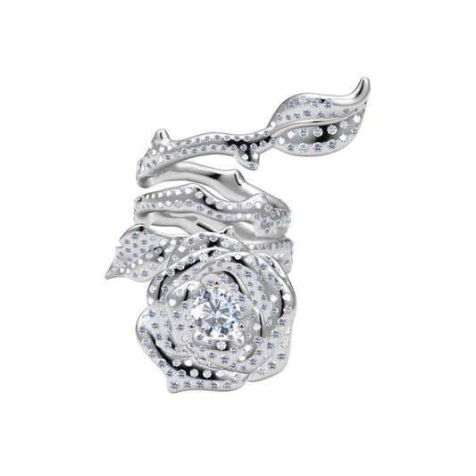 DIOR-405185 full diamond rose ring