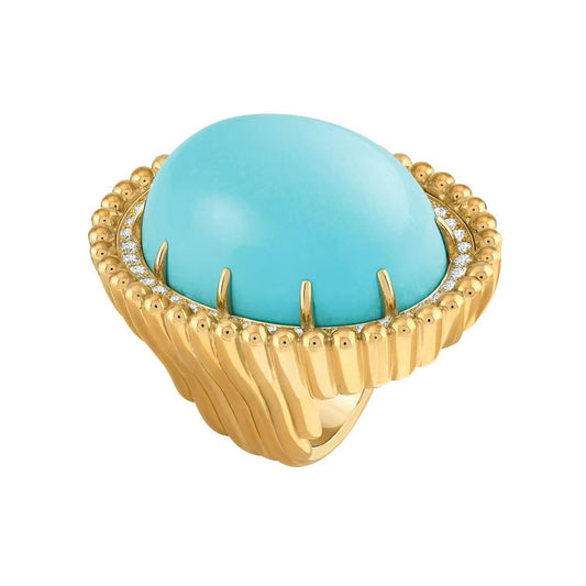 VCA584503 bead egg-shaped surrounding stone ring