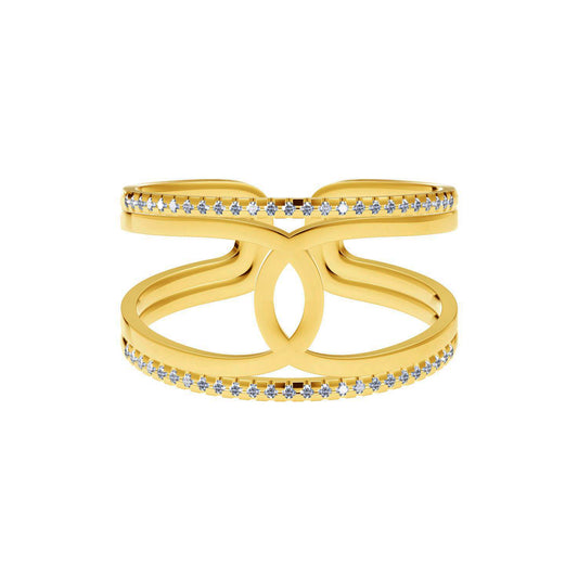 XNE-J89825 Double C cross open half set ring