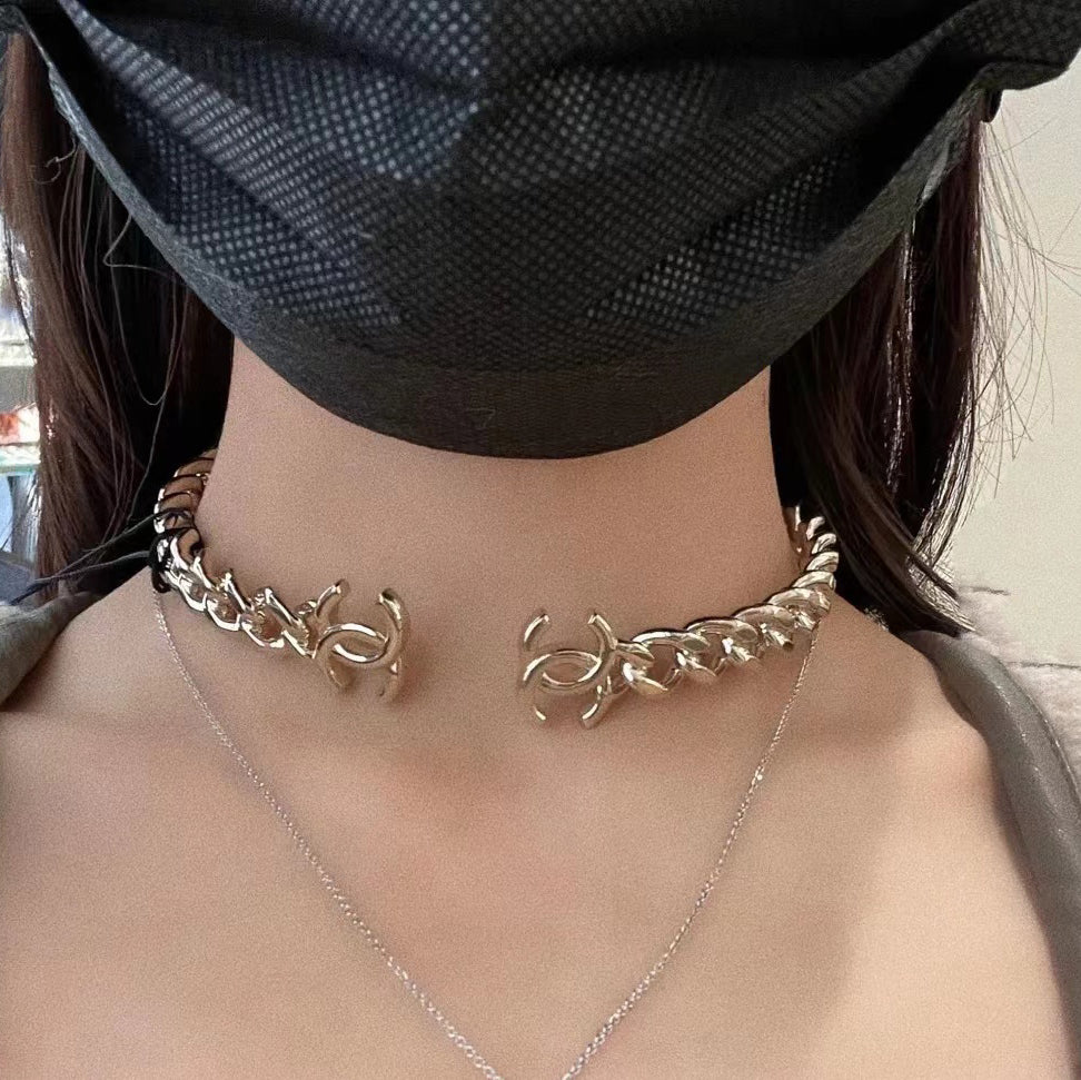 XNE-J113886 Double C denim chain collar 42cm