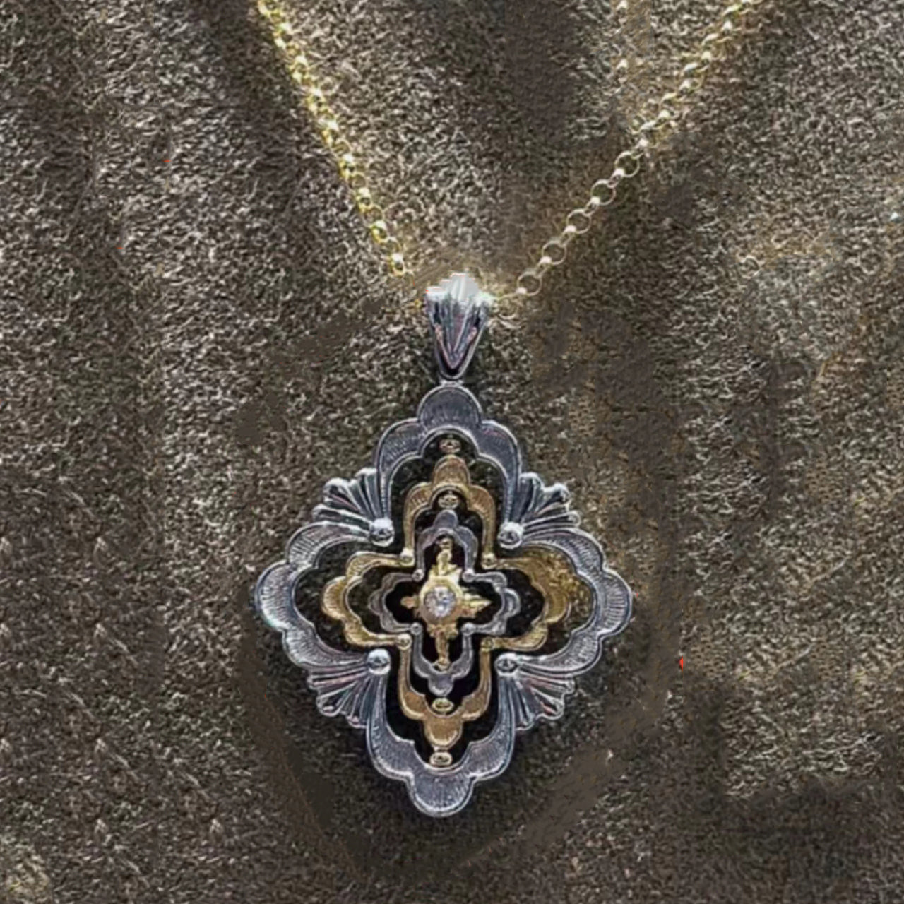 BQLT-JAUPEN022325 Three-layer European style pendant four-leaf clover color-coded pendant