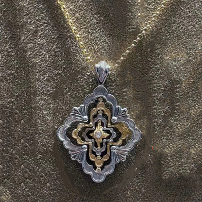 BQLT-JAUPEN022325 Three-layer European style pendant four-leaf clover color-coded pendant