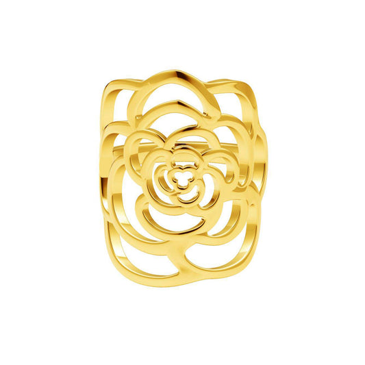 XNE-J38900 camellia light gold ring