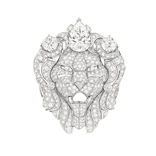 XNE-ETERNAL-002 lion full diamond drop ring