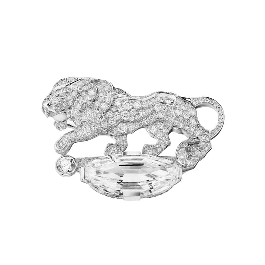 XNE-J19302 lion diamond brooch