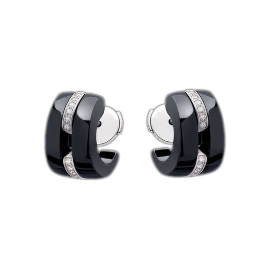 XNE-J4302 10mm ceramic stud earrings with diamonds