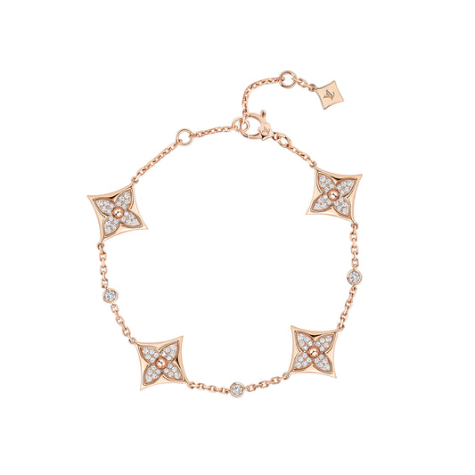 LV-Q05572 4 flower full diamond square LV bracelet