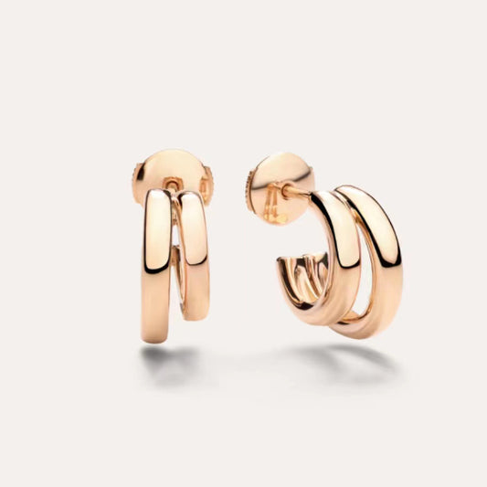 BMLD-POB8112 C curved double hoop earrings