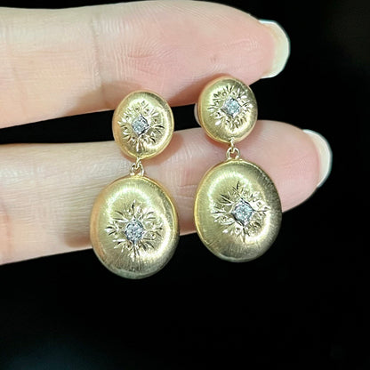 BQLT-EAR91008 round body light gold surface and flower earrings