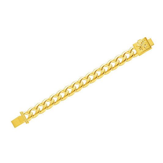 KLX-CH565542 light gold cross denim chain bracelet