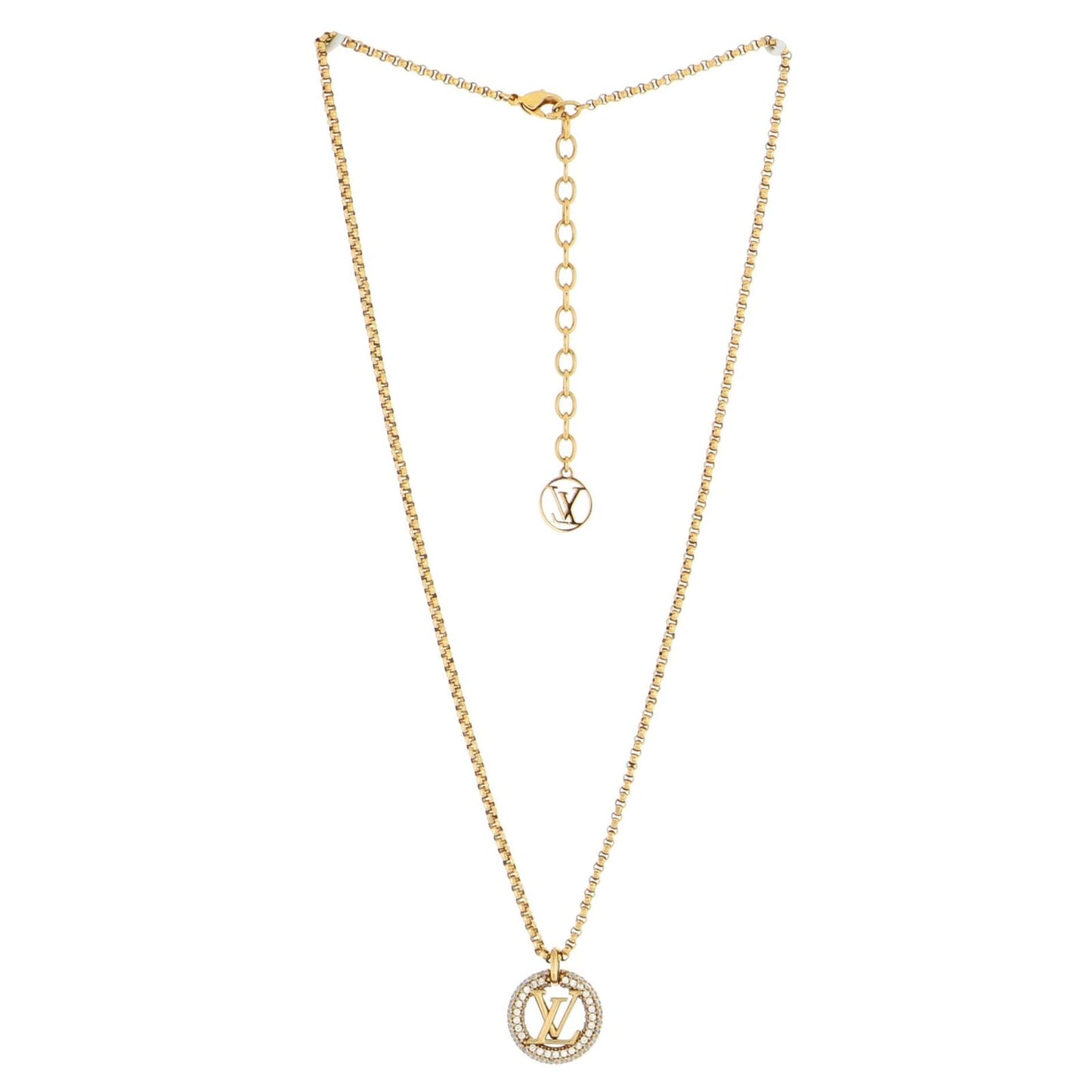 LV-M00759 full diamond LVLOGO round pendant