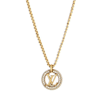 LV-M00759 full diamond LVLOGO round pendant