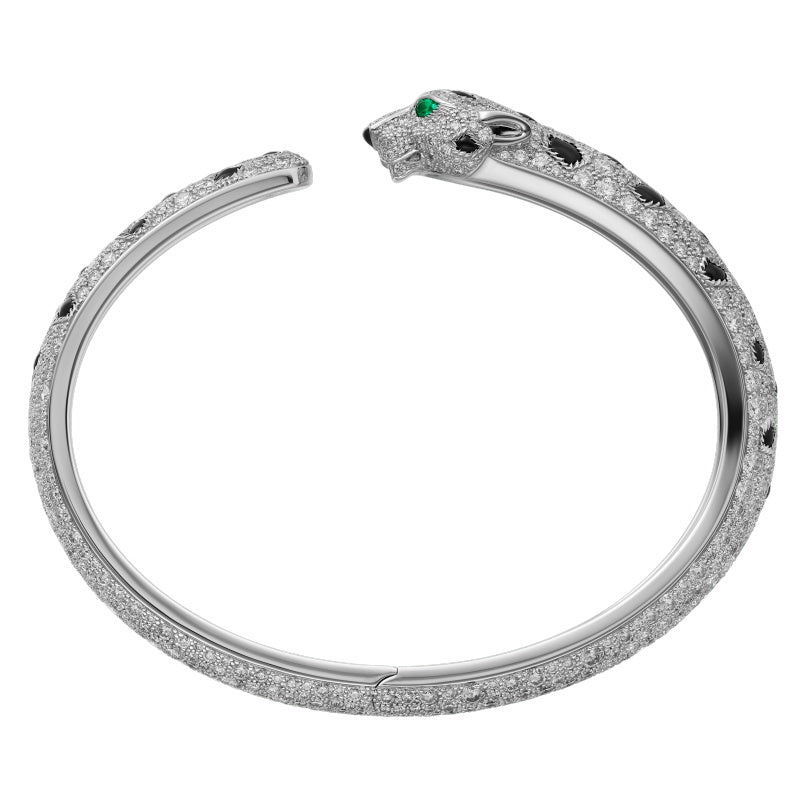 KDY-N6717517 round hole full diamond agate leopard straight bracelet
