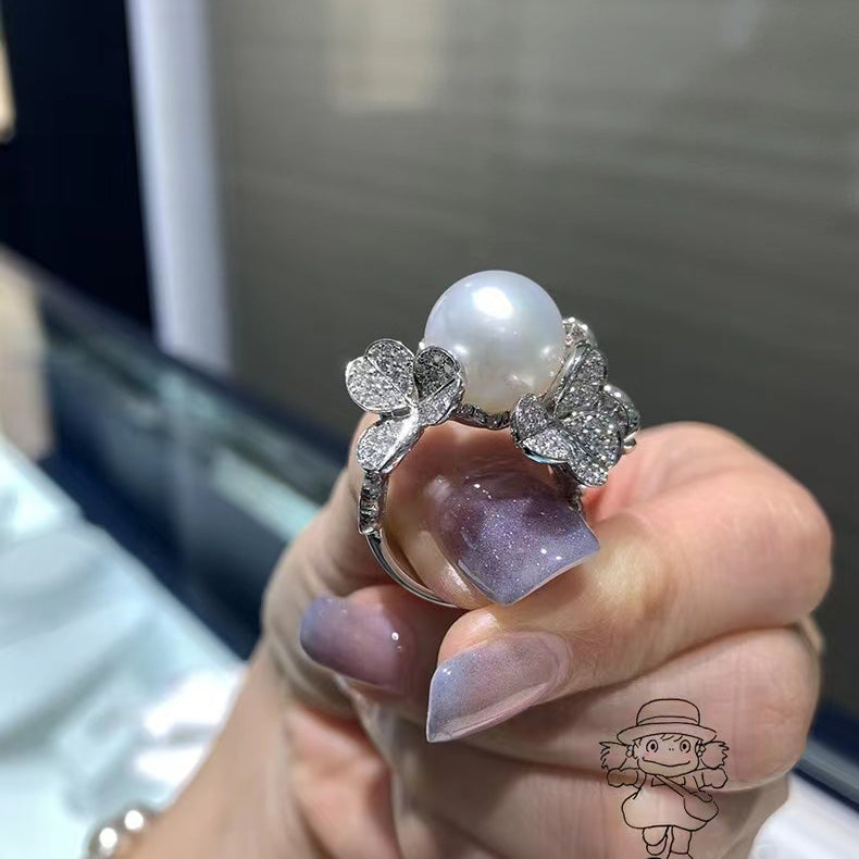 YMB-PR01434NU三叶草珍珠戒指