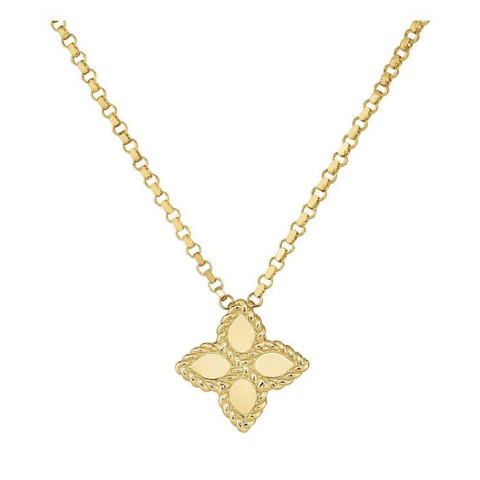 LBT-AR777CL0677 10MM扭绳四叶草镂空光金吊坠