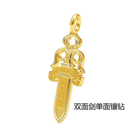 KLX-CH858223 double-sided sword single-sided diamond pendant