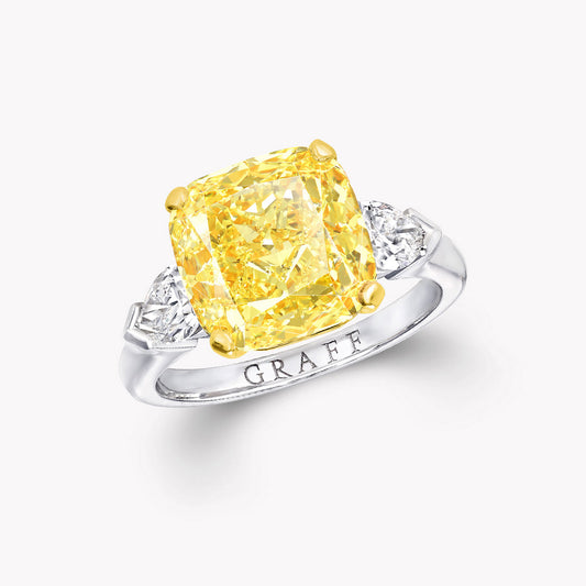 GLF-GR25839 cushion-shaped main diamond and two pear-shaped small diamonds straight arm ring