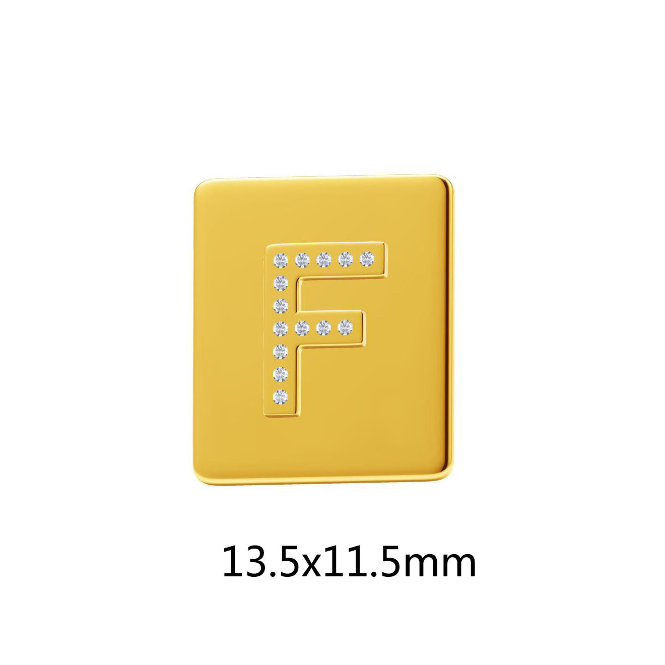 SL-69098 square frame letter F pendant with diamonds