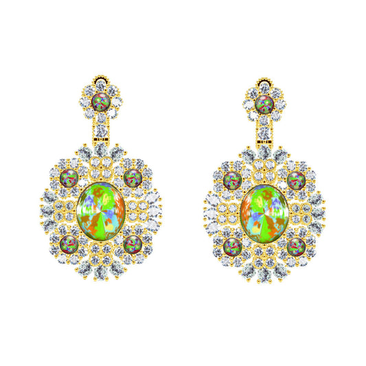 DIOR-67801 Egg-shaped opal special-shaped diamond surround stone luxury ear cuff clip