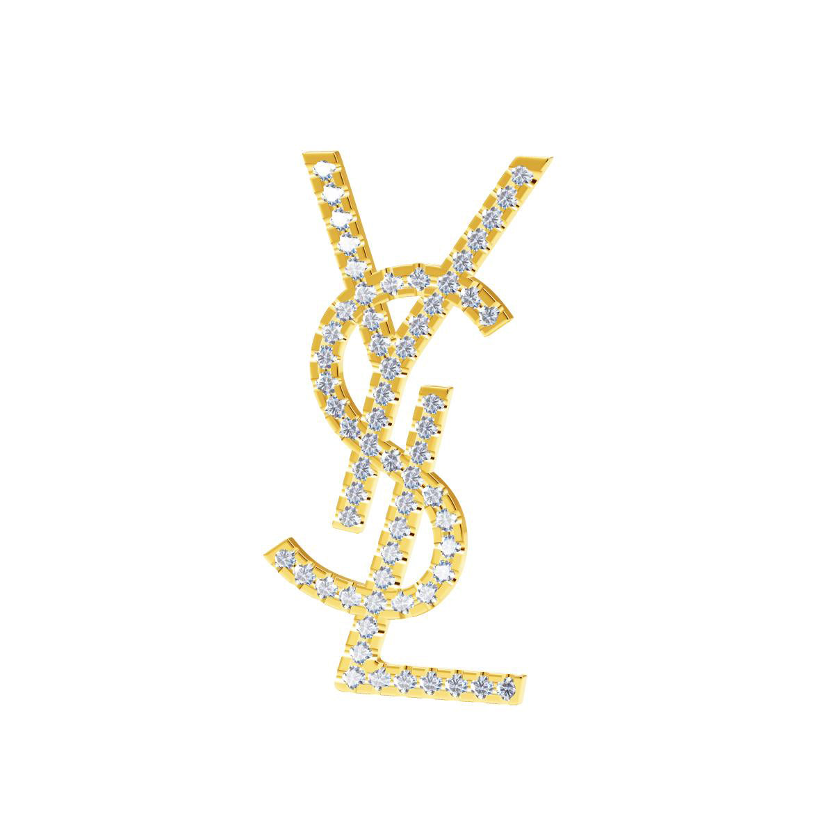 YSL-684448字母YSL胸针