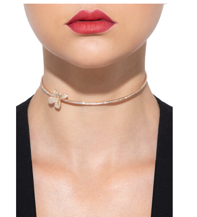 PB-16230R large leaf flower necklace