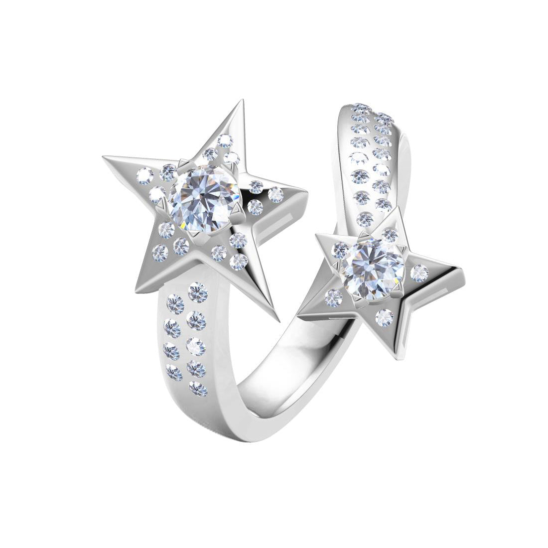 XNE-J1580 star open twisted arm ring