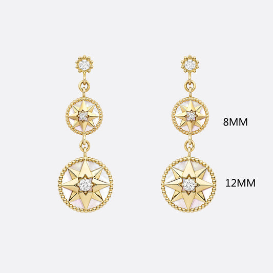 DA-JRDV95148 Eight Stars Disc Long Earrings
