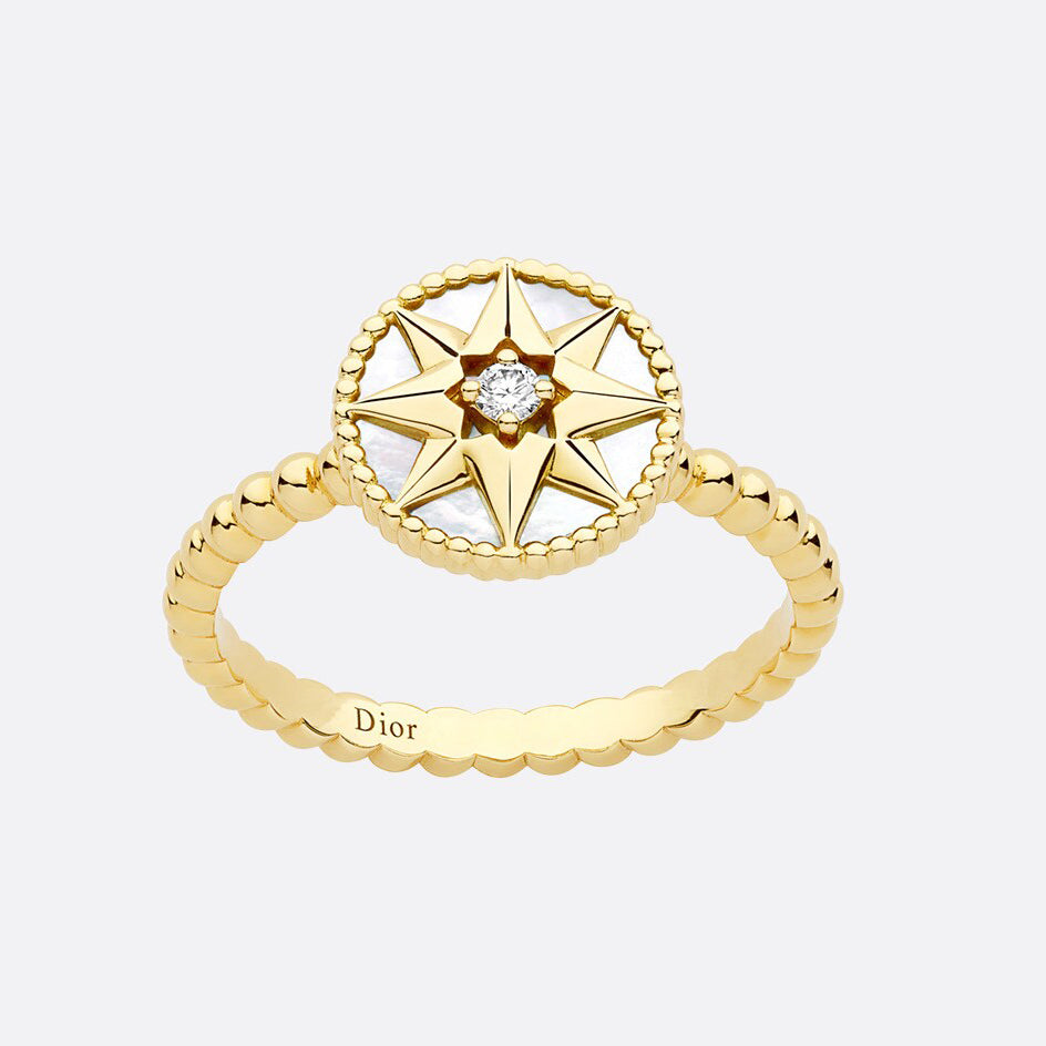 DIOR-JRDV95191 10MM八芒星星罗盘辘珠戒指14#