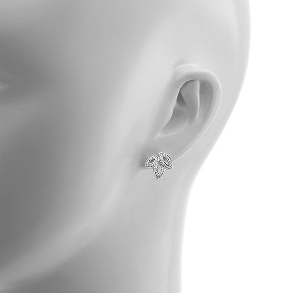 HW-EADPPO1MLC horse eye stud earrings, full of diamonds