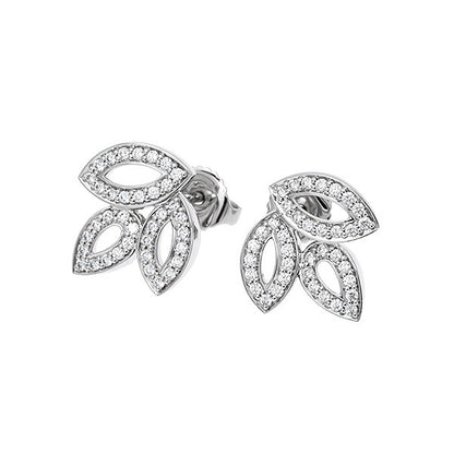 HW-EADPPO1MLC horse eye stud earrings, full of diamonds