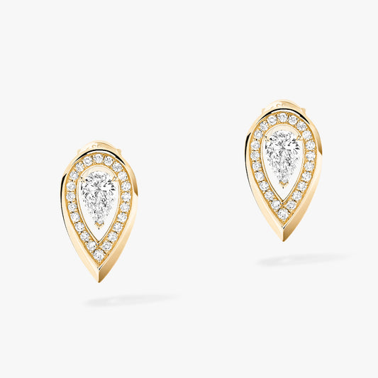 MSK-12809 pear-shaped diamond surrounding stone earrings
