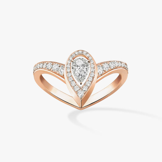 MSK-12086 Small pear-shaped diamond surround stone V-shaped arm ring