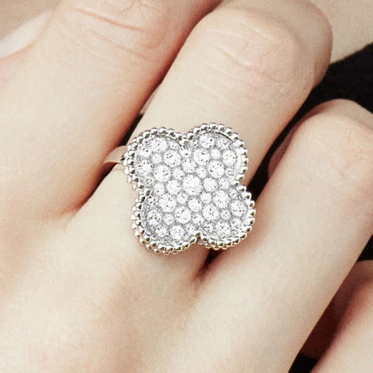 VCARN9WU03 20mm dense stone four-leaf clover ring