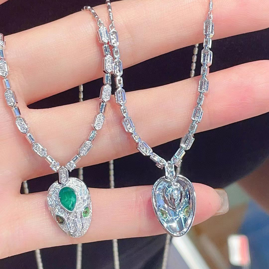 BGL-82179 Sapphire snake head necklace