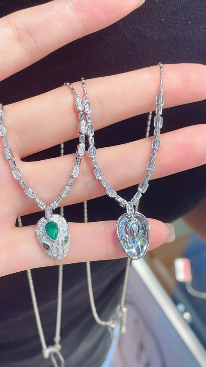 BGL-82179 Sapphire snake head necklace
