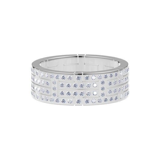 AMS-H622671 8mm full diamond letter H I-shaped ring