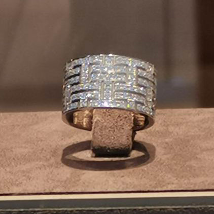 AMS-H04998 12.7mm full diamond letter H I-shaped ring