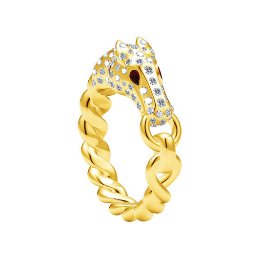 AiHshi-H196855B Diamond Horse Head Twist Rope Arm Ring 13#