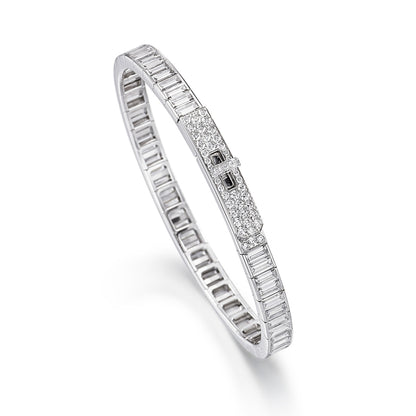AMS-H145440 5.2mm Diamond Twist Ladder Square Arm Bracelet 21#