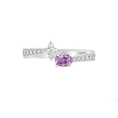 LV-Q90271 Double Stone Twist Arm Ring 14#