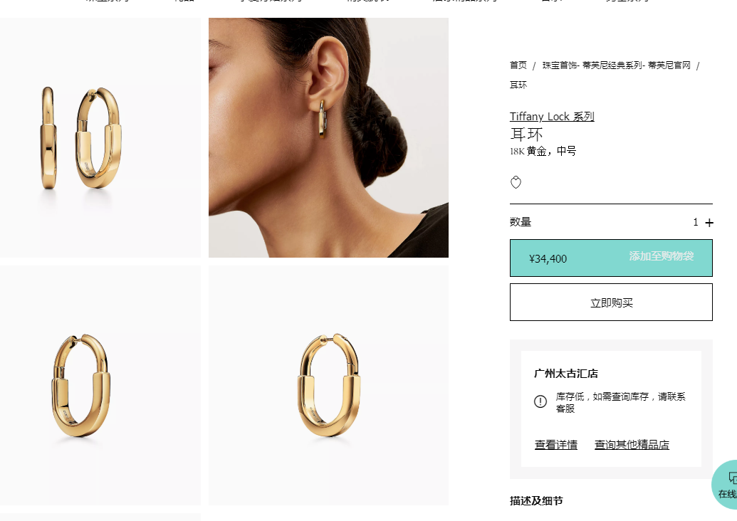 TIF-72342852中号锁耳环